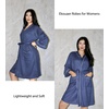 image:imageEkouaer Women Robes Waffle Knee Length Bathrobe Lightweight Soft Sleepwear V neck 34 Sleeve Casual Ladies Loungewear SXXLNavy Blue