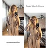 image:imageEkouaer Women Robes Waffle Knee Length Bathrobe Lightweight Soft Sleepwear V neck 34 Sleeve Casual Ladies Loungewear SXXLPink