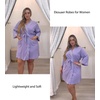 image:imageEkouaer Women Robes Waffle Knee Length Bathrobe Lightweight Soft Sleepwear V neck 34 Sleeve Casual Ladies Loungewear SXXLPurple