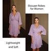 image:imageEkouaer Women Robes Waffle Knee Length Bathrobe Lightweight Soft Sleepwear V neck 34 Sleeve Casual Ladies Loungewear SXXLPurple