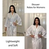 image:imageEkouaer Women Robes Waffle Knee Length Bathrobe Lightweight Soft Sleepwear V neck 34 Sleeve Casual Ladies Loungewear SXXLWhite