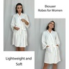 image:imageEkouaer Women Robes Waffle Knee Length Bathrobe Lightweight Soft Sleepwear V neck 34 Sleeve Casual Ladies Loungewear SXXLWhite
