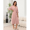 image:imageEkouaer Womens Robe Long Knit Bathrobe Soft 34 Sleeves Kimono Robe Lightweight Sleepwear