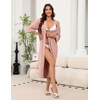 image:imageEkouaer Womens Robe Long Knit Bathrobe Soft 34 Sleeves Kimono Robe Lightweight Sleepwear