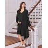 image:imageEkouaer Labor and Delivery Gown and Robe Set for Hospital Nursing NightgownBlack