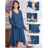 image:imageEkouaer Labor and Delivery Gown and Robe Set for Hospital Nursing NightgownBlue