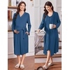 image:imageEkouaer Labor and Delivery Gown and Robe Set for Hospital Nursing NightgownBlue