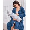 image:imageEkouaer Labor and Delivery Gown and Robe Set for Hospital Nursing NightgownBlue