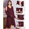 image:imageEkouaer Labor and Delivery Gown and Robe Set for Hospital Nursing NightgownDark Red