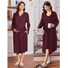image:imageEkouaer Labor and Delivery Gown and Robe Set for Hospital Nursing NightgownDark Red