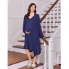 image:imageEkouaer Labor and Delivery Gown and Robe Set for Hospital Nursing NightgownNavy Blue