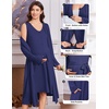 image:imageEkouaer Labor and Delivery Gown and Robe Set for Hospital Nursing NightgownNavy Blue
