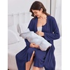 image:imageEkouaer Labor and Delivery Gown and Robe Set for Hospital Nursing NightgownNavy Blue