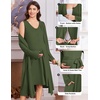 image:imageEkouaer Labor and Delivery Gown and Robe Set for Hospital Nursing NightgownOlive Green