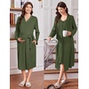 image:imageEkouaer Labor and Delivery Gown and Robe Set for Hospital Nursing NightgownOlive Green