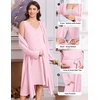 image:imageEkouaer Labor and Delivery Gown and Robe Set for Hospital Nursing NightgownPink
