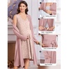 image:imageEkouaer Labor and Delivery Gown and Robe Set for Hospital Nursing NightgownPink Leopard