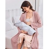 image:imageEkouaer Labor and Delivery Gown and Robe Set for Hospital Nursing NightgownPink Leopard