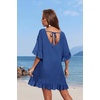 image:imageEkouaer Womens Swimsuit Coverup V Neck Bathing Suit Beach Dress Sexy Ruffle Sleeves Bikini Cover Up Loose TopRoyal Blue