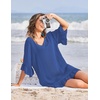 image:imageEkouaer Womens Swimsuit Coverup V Neck Bathing Suit Beach Dress Sexy Ruffle Sleeves Bikini Cover Up Loose TopRoyal Blue