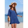 image:imageEkouaer Womens Swimsuit Coverup V Neck Bathing Suit Beach Dress Sexy Ruffle Sleeves Bikini Cover Up Loose TopRoyal Blue