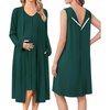 image:imageEkouaer Labor and Delivery Gown and Robe Set for Hospital Nursing NightgownGreen