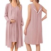 image:imageEkouaer Labor and Delivery Gown and Robe Set for Hospital Nursing NightgownMauve