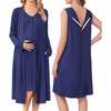 image:imageEkouaer Labor and Delivery Gown and Robe Set for Hospital Nursing NightgownNavy Blue