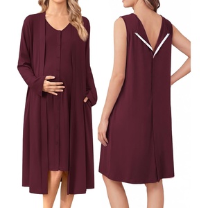 image:imageEkouaer Labor and Delivery Gown and Robe Set for Hospital Nursing NightgownDark Red