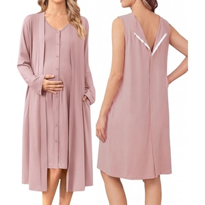 image:imageEkouaer Labor and Delivery Gown and Robe Set for Hospital Nursing NightgownMauve