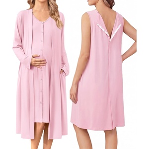 image:imageEkouaer Labor and Delivery Gown and Robe Set for Hospital Nursing NightgownPink