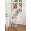 image:imageEkouaer Womens 2 Pack Pajama Set Long Sleeve Pajamas Top and Pants V Neck Pjs Set Soft Loungewear with PocketsAgray Tiedye  White Strip