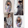 image:imageEkouaer Womens 2 Pack Pajama Set Long Sleeve Pajamas Top and Pants V Neck Pjs Set Soft Loungewear with PocketsAgray Tiedye  White Strip