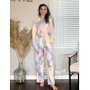 image:imageEkouaer Womens 2 Pack Pajama Set Long Sleeve Pajamas Top and Pants V Neck Pjs Set Soft Loungewear with PocketsAgray Tiedye  White Strip