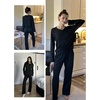 image:imageEkouaer Womens 2 Pack Pajama Set Long Sleeve Pajamas Top and Pants V Neck Pjs Set Soft Loungewear with PocketsBlack  Pink Leopard