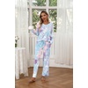 image:imageEkouaer Womens 2 Pack Pajama Set Long Sleeve Pajamas Top and Pants V Neck Pjs Set Soft Loungewear with PocketsBlack  Tie Dye