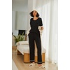image:imageEkouaer Womens 2 Pack Pajama Set Long Sleeve Pajamas Top and Pants V Neck Pjs Set Soft Loungewear with PocketsBlack leopard