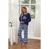 image:imageEkouaer Womens 2 Pack Pajama Set Long Sleeve Pajamas Top and Pants V Neck Pjs Set Soft Loungewear with PocketsBlue Christmas Elk  Red Plaid Christmas