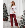 image:imageEkouaer Womens 2 Pack Pajama Set Long Sleeve Pajamas Top and Pants V Neck Pjs Set Soft Loungewear with PocketsBlue Christmas Elk  Red Plaid Christmas