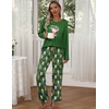 image:imageEkouaer Womens 2 Pack Pajama Set Long Sleeve Pajamas Top and Pants V Neck Pjs Set Soft Loungewear with PocketsChristmas Red Teddy christmas Green Teddy