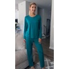 image:imageEkouaer Womens 2 Pack Pajama Set Long Sleeve Pajamas Top and Pants V Neck Pjs Set Soft Loungewear with PocketsDark Gray  Green