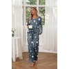 image:imageEkouaer Womens 2 Pack Pajama Set Long Sleeve Pajamas Top and Pants V Neck Pjs Set Soft Loungewear with PocketsLeopard grey Star