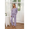image:imageEkouaer Womens 2 Pack Pajama Set Long Sleeve Pajamas Top and Pants V Neck Pjs Set Soft Loungewear with PocketsPink Love  Purple