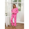 image:imageEkouaer Womens 2 Pack Pajama Set Long Sleeve Pajamas Top and Pants V Neck Pjs Set Soft Loungewear with PocketsPink Love  Purple