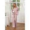 image:imageEkouaer Womens 2 Pack Pajama Set Long Sleeve Pajamas Top and Pants V Neck Pjs Set Soft Loungewear with PocketsPink Striped  Blue Polka Dots