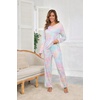 image:imageEkouaer Womens 2 Pack Pajama Set Long Sleeve Pajamas Top and Pants V Neck Pjs Set Soft Loungewear with PocketsStripesblackwhite tiedye