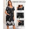image:imageEkouaer House Dresses for Women with Pockets Button Down Nightgowns Plus Size Moo Moos Mumu Dresses Floral Print S3XLBlack Flower