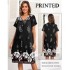 image:imageEkouaer House Dresses for Women with Pockets Button Down Nightgowns Plus Size Moo Moos Mumu Dresses Floral Print S3XLBlack Flower