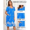 image:imageEkouaer House Dresses for Women with Pockets Button Down Nightgowns Plus Size Moo Moos Mumu Dresses Floral Print S3XLBlue Flower