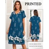 image:imageEkouaer House Dresses for Women with Pockets Button Down Nightgowns Plus Size Moo Moos Mumu Dresses Floral Print S3XLBlue Green Flower
